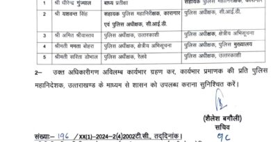 उत्तराखंड से बड़ी खबर,विभाग में हुए बड़े स्तर पर ट्रांसफर,पढ़िए पूरी खबर