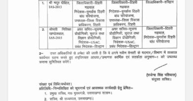 उत्तराखंड से बड़ी खबर,दो जिलों को मिले नए जिला अधिकारी